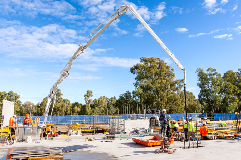 carpark ramp concrete pour